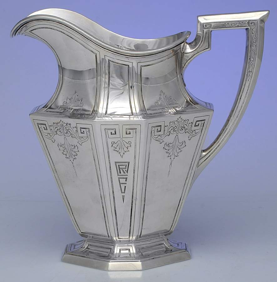 Etruscan-Engraved (Sterling, Hollowware) Sterling Water Pitcher by Gorham Silver-1