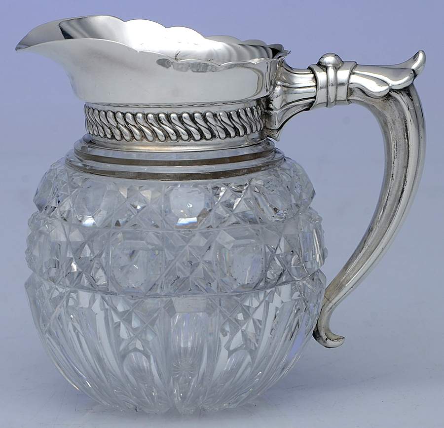 S1632S (Sterling, Hollowware) Crystal Creamer with Sterling Handle by Gorham Silver-1