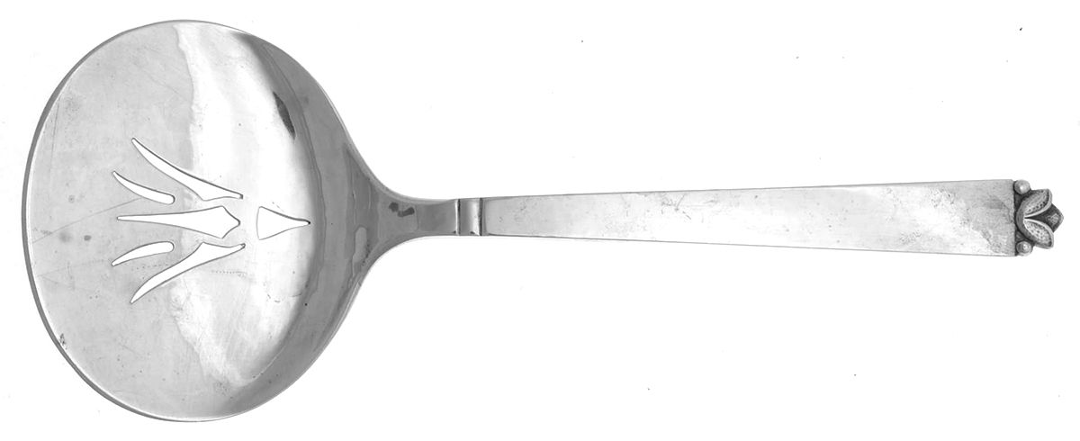 Petal (Sterling) Tomato Server, Solid Piece by Gustafson Craft-1