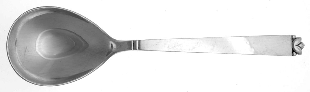 Petal (Sterling) Oversize Solid Salad Serving Spoon by Gustafson Craft-1
