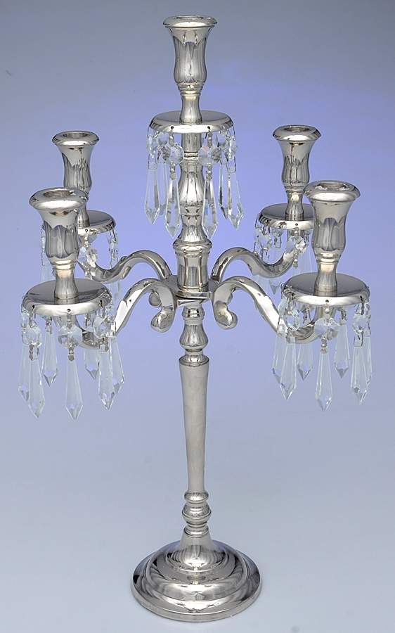 Old Vienna (Silverplate, Hollowware) Large Plated 5-Light Candelabra by Godinger-1
