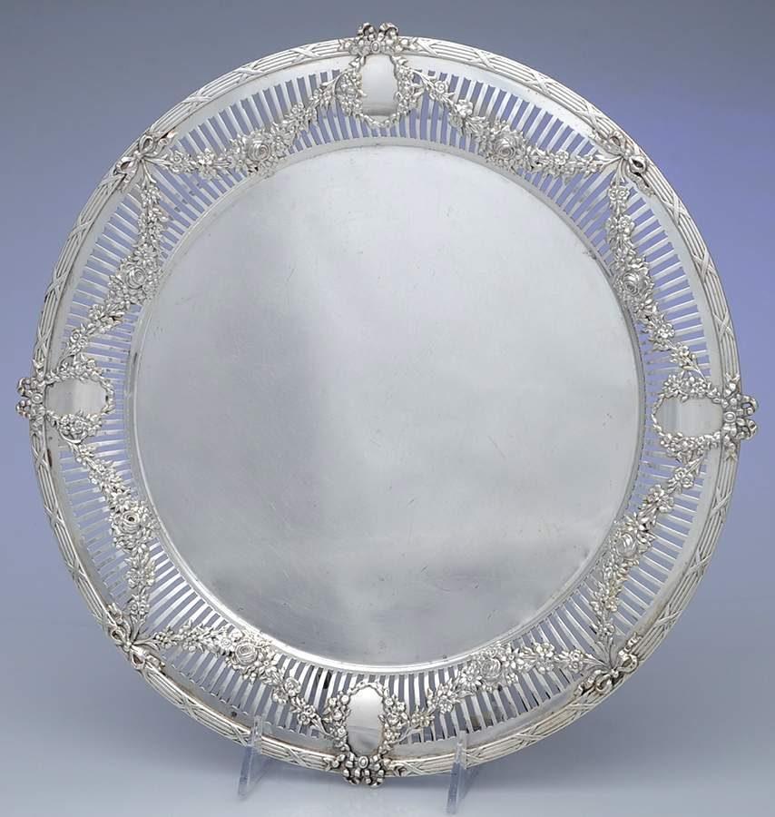 2277 (Sterling, Hollowware) 13" Pierced Round Tray by Graff Washbourn & Dunn-1