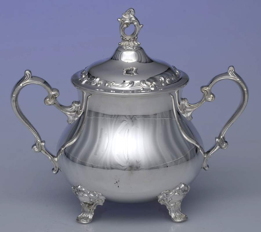 1230S (Silverplate, Hollowware) Sugar Bowl & Lid by Gorham Silver-1