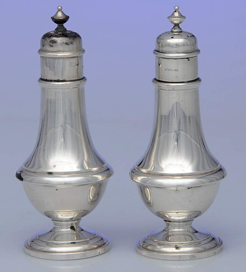 A7703 (Sterling, Hollowware) Salt and Pepper Set by Gorham Silver-1