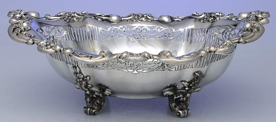 A4098 (Sterling, Hollowware) Oval Footed Sterling Centerpiece by Gorham Silver-1