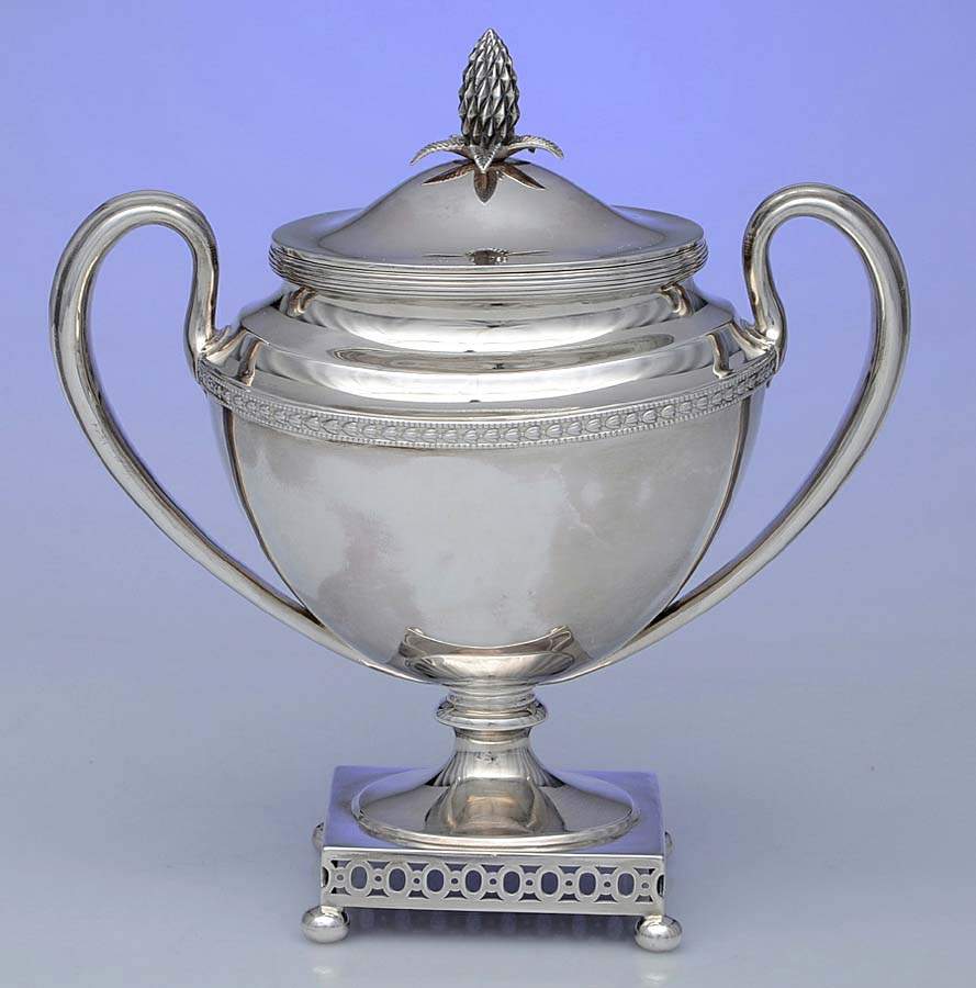 2731 (Sterling, Hollowware) Sugar Bowl & Lid by Gorham Silver-1