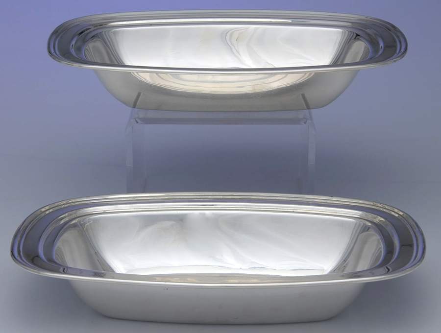 502 (Silverplate, Hollowware) Set of 2 11" Oval Vegetable by Gotham Silver-1