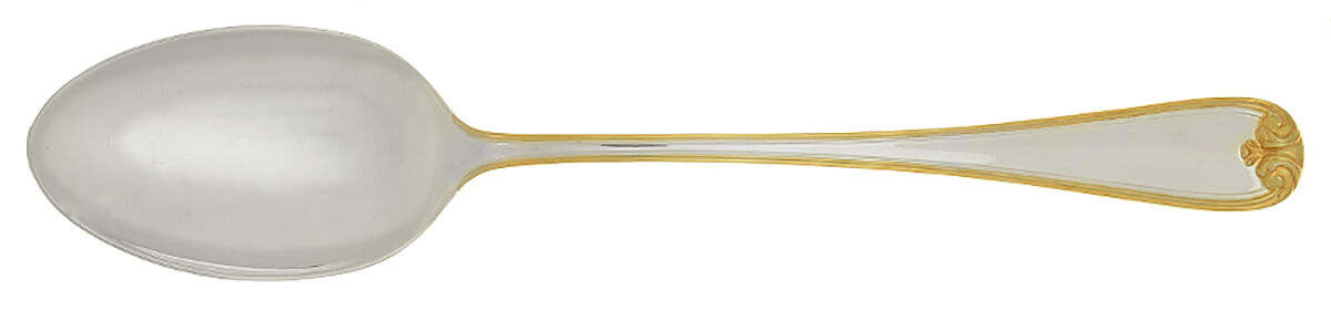 Heritage (Gold Accent) Solid Salad Serving Spoon by Gorham Silver-1