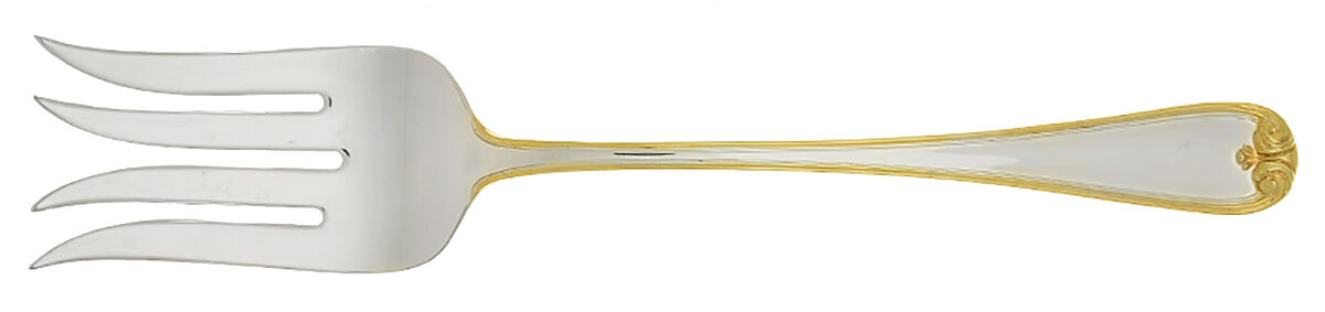 Heritage (Gold Accent) Solid Salad Serving Fork by Gorham Silver-1