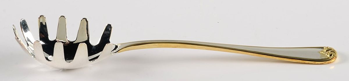 Heritage (Gold Accent) Solid Pasta Server by Gorham Silver-1