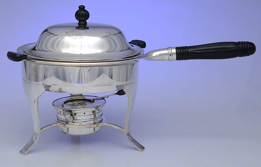 0630 (Silverplate, Hollowware) Chafing Dish & Lid with Liner, Stand & Burner by Gorham Silver-1