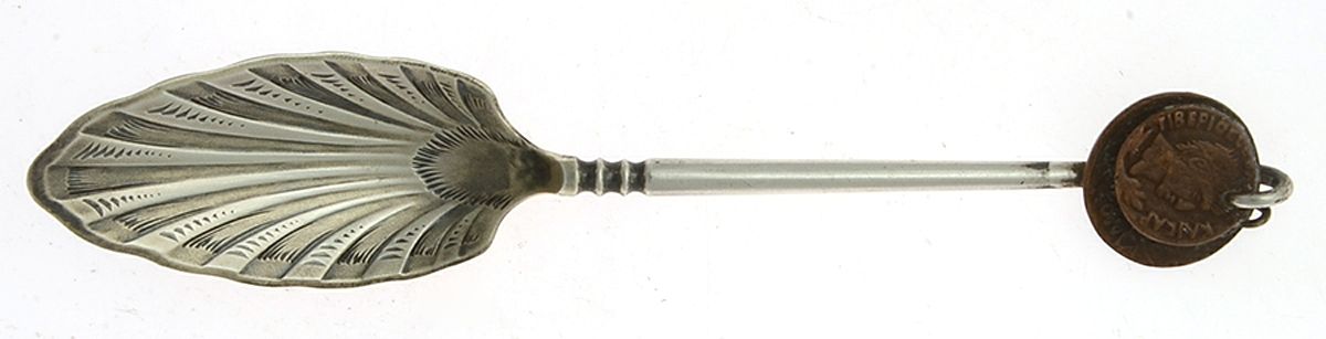 GS159 (Sterling) Ice Cream Spoon Bright Cut by Gorham Silver-1