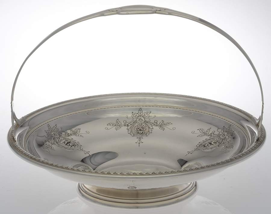A12898-1 (Sterling, Hollowware) 10" Handled Basket by Gorham Silver-1