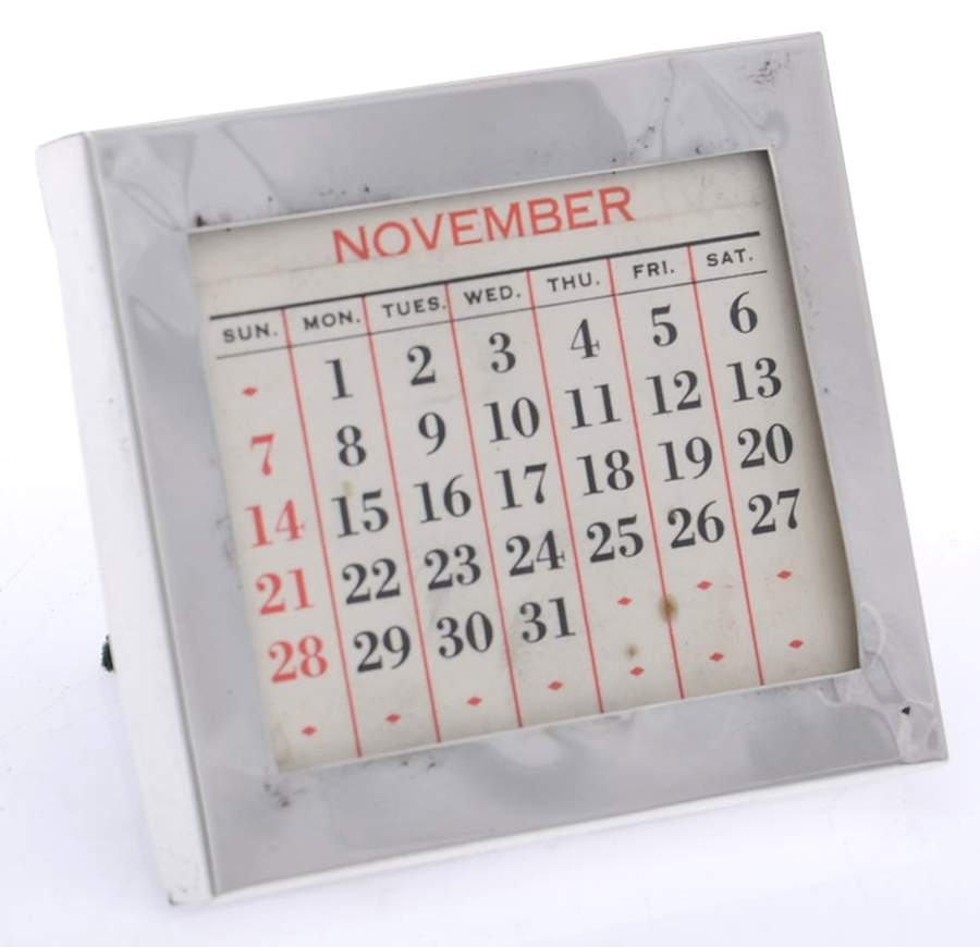 363 (Sterling, Hollowware) Desk Calendar with Insert by Gorham Silver-1