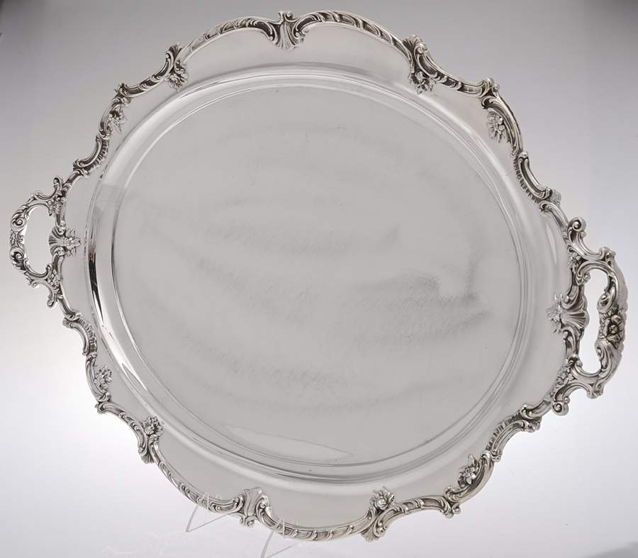 A3061 (Sterling, Hollowware) Large Waiter Tray by Gorham Silver-1