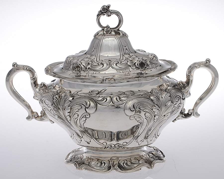 A3061 (Sterling, Hollowware) Sugar Bowl & Lid by Gorham Silver-1