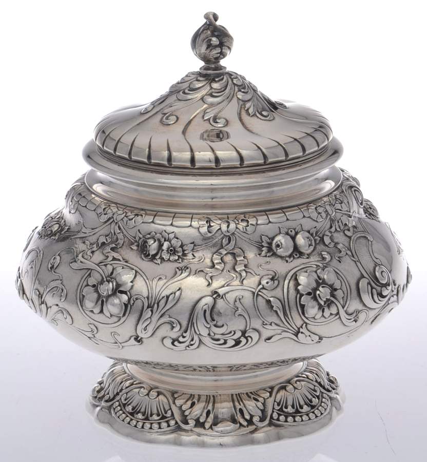 KR-Special Order (Sterling, 1916, Hollowware) Sugar Bowl & Lid by Gorham Silver-1