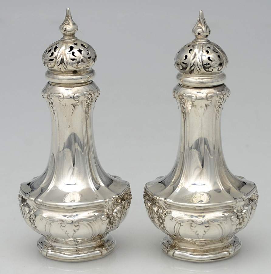 A1017 (Sterling, Hollowware) Salt and Pepper Set by Gorham Silver-1