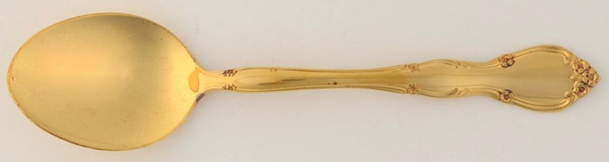Rose Tiara-Gold (Sterilng, GoldVermeil) Dessert/Oval Soup Spoon by Gorham Silver-1
