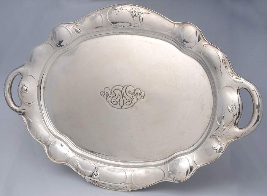 Martele (Sterling, Hollowware) Large Waiter Tray by Gorham Silver-1