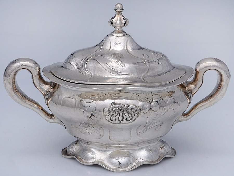 Martele (Sterling, Hollowware) Sugar Bowl & Lid by Gorham Silver-1