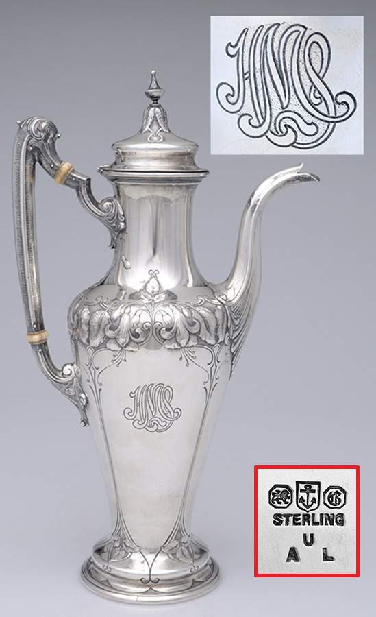 GS163 (Sterling, Hollowware) Chocolate Pot by Gorham Silver-1