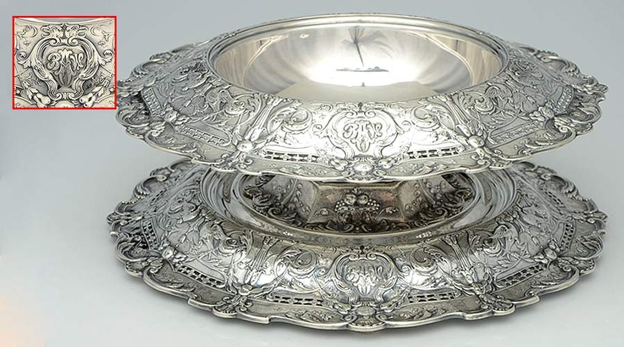 A12681 (Sterling, Hollowware) Centerpiece with Underplate by Gorham Silver-1