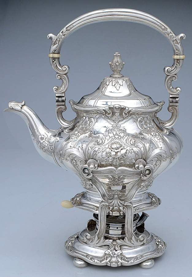 King Edward (Sterling, Hollowware) Kettle, Stand & Burner by Gorham Silver-1