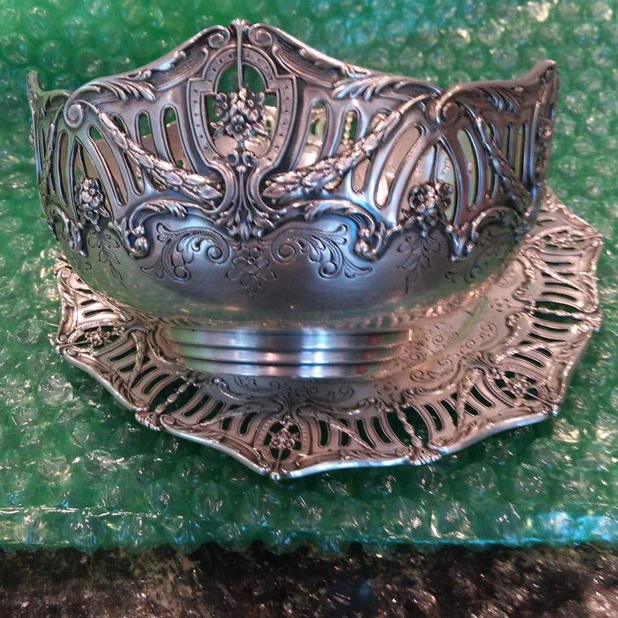 3143-47 (Sterling, Hollowware) Sterling Footed Bon Bon Bowl by Graff Washbourn & Dunn-1