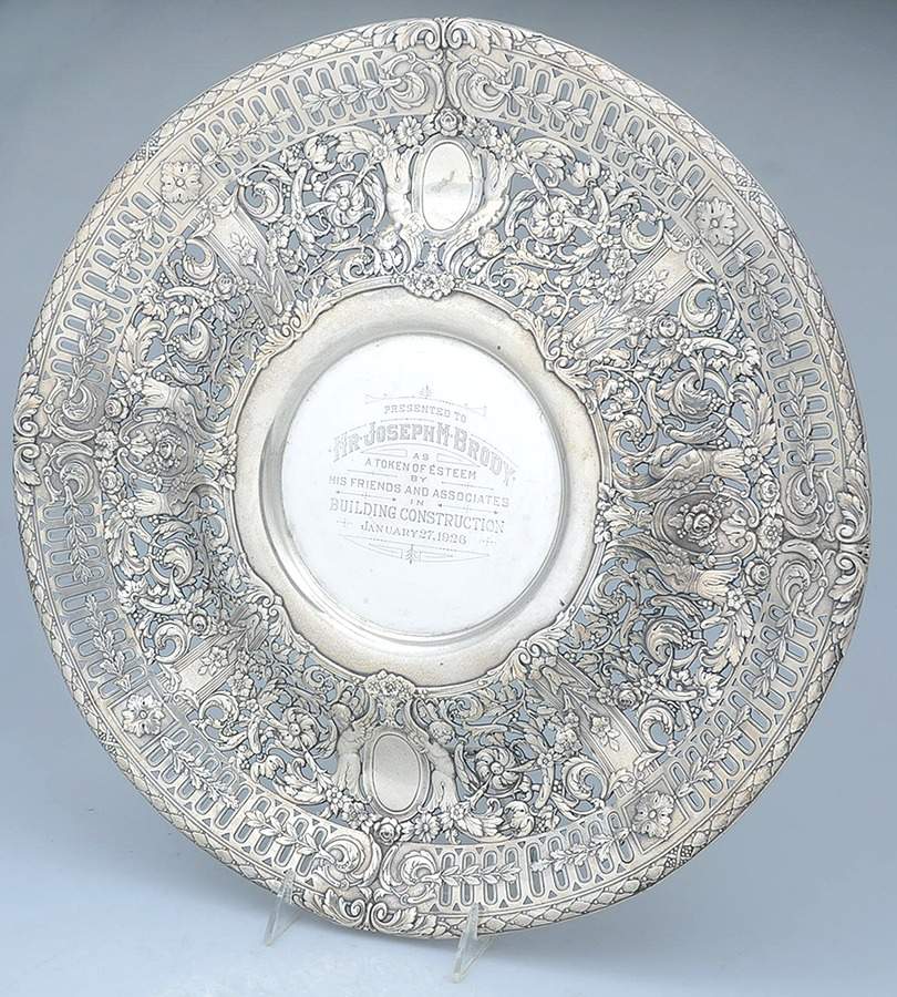 A12141 (Sterling, Hollowware) Round Footed Centerpiece Underplate by Gorham Silver-1