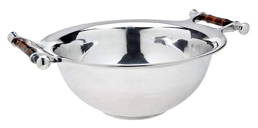 Bamboo (Metal, Hollowware) 13" Centerpiece Bowl by Godinger-1