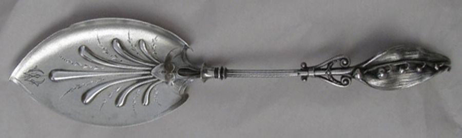 Lily of the Valley (Sterling) Large Solid Ice Cream Server, Bright Cut by Gorham Silver-1