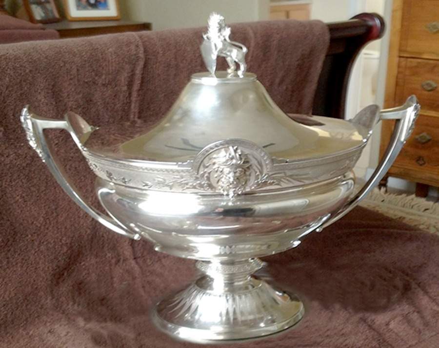 30-2 (Sterling, Hollowware) Tureen & Lid by Gorham Silver-1