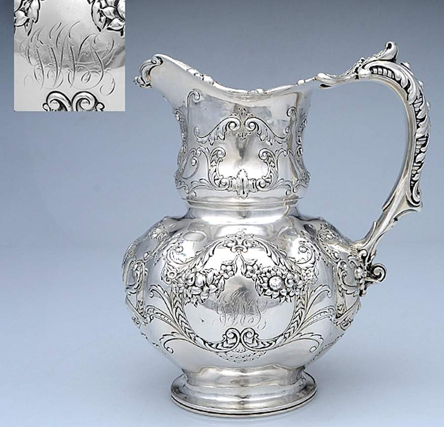 1865 (Sterling, Hollowware) 72 Oz Pitcher by Gorham Silver-1
