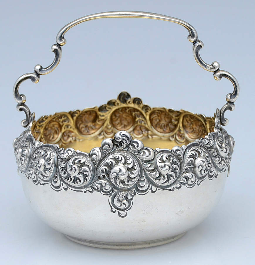 484M (Sterling, Hollowware) Handled Open Sugar Basket by Gorham Silver-1