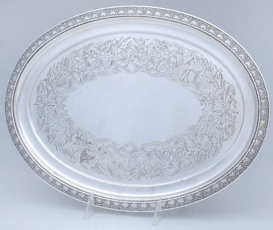 14-1 (Sterling, Hollowware) 14" Oval Serving Platter by Gorham Silver-1