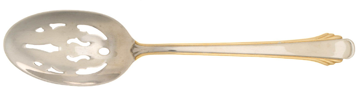 Calais Gold (Stainless) Pierced Tablespoon (Serving Spoon) by Gorham Silver-1