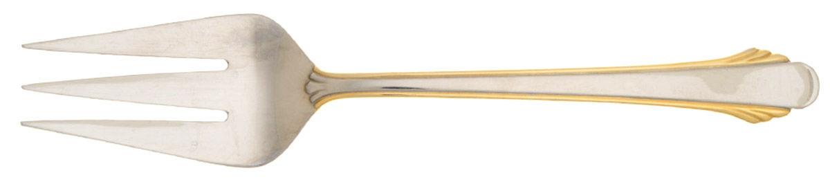 Calais Gold (Stainless) Medium Solid Cold Meat Serving Fork by Gorham Silver-1
