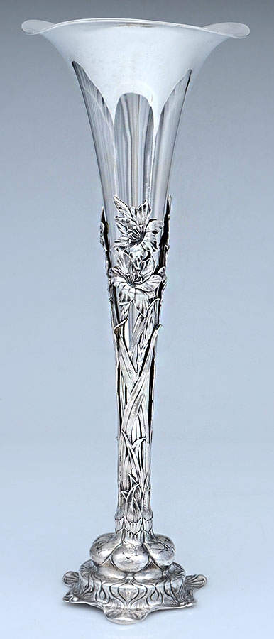 A2067 (Sterling, Hollowware) 14" 2 Part Vase by Gorham Silver-1