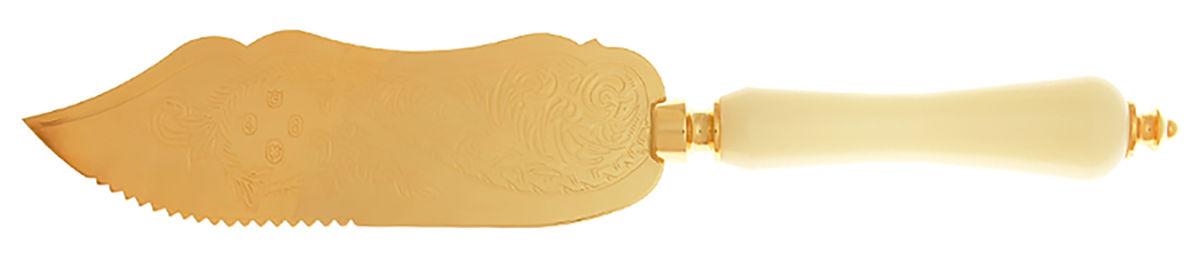 GTY1 (Gold Electroplate) Cake Knife with Stainless Blade by Gerity-1