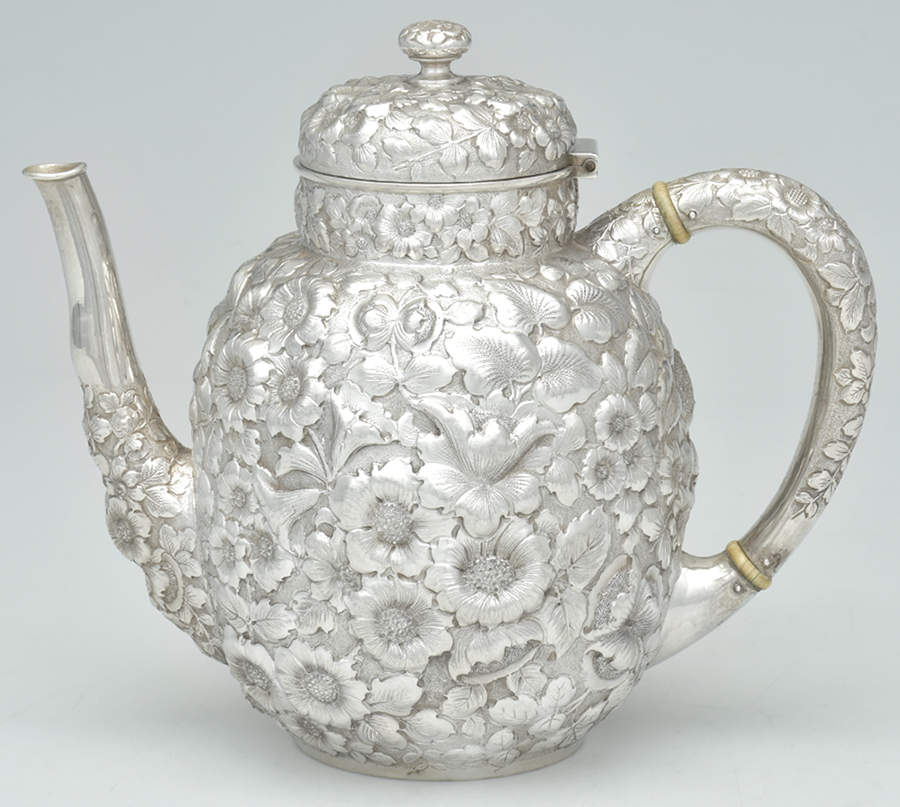 Repousse (Sterling, Hollowware) Coffee Pot by George W Shiebler-1