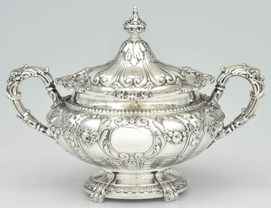 8077 (Sterling, Hollowware) Sugar Bowl & Lid by Graff Washbourn & Dunn-1