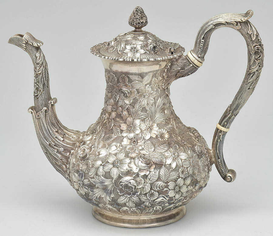 Repousse (Hollowware, Sterling) Coffee Pot by Galt & Bro-1