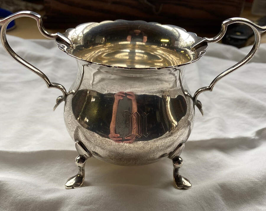 603 (Sterling, Hollowware) Mini Open Sugar Bowl by Gorham Silver-1