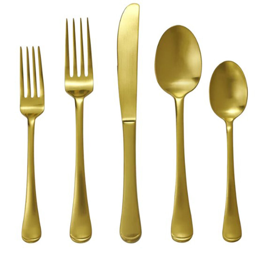 Infinity Satin (Gold Electroplate) Fork by Godinger-1