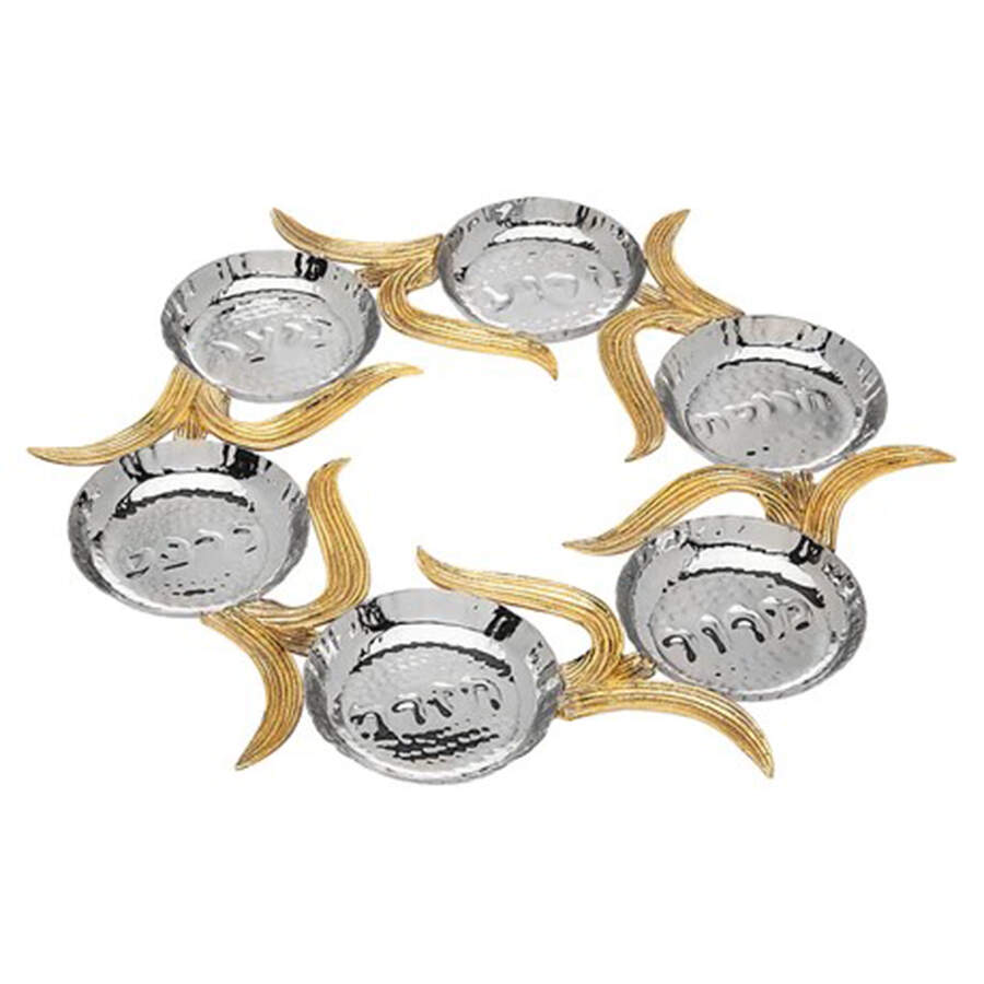 Judaica (Hollowware, Stainless) 6 Section Seder Plate by Godinger-1