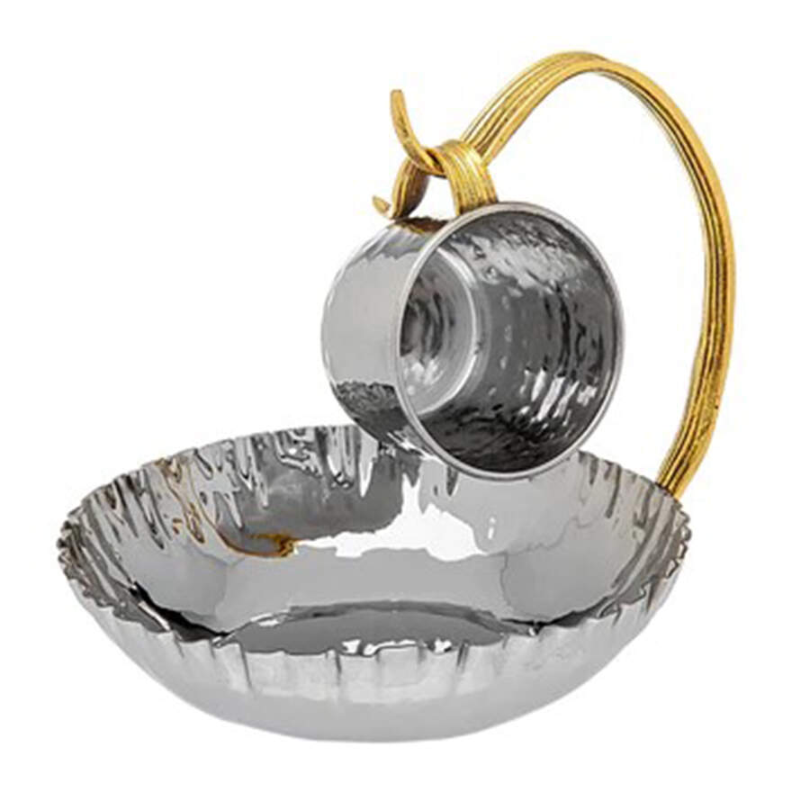 Judaica (Hollowware, Stainless) (2 Piece) Mayim Achronim Set by Godinger-1