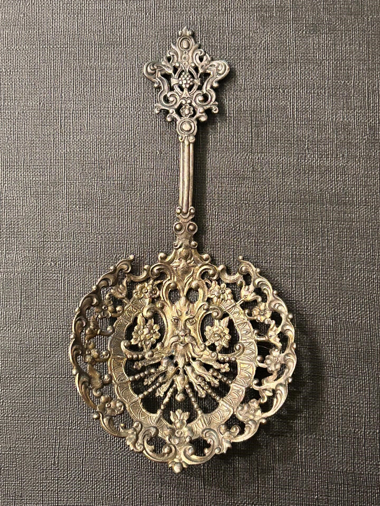 587 Solid Bon Bon Spoon with Pierced Bowl by Gorham Silver-1