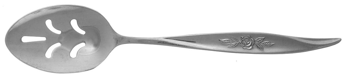 Avon Rose (Stainless) Pierced Tablespoon (Serving Spoon) by Hanford Forge-1