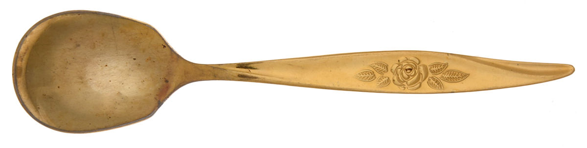 Avon Rose (Gold Electroplate) Sugar Spoon by Hanford Forge-1